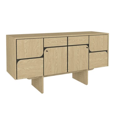 Μπουφές Lava Megapap χρώμα rota oak - ανθρακί 150x44,6x76cm 1 τεμ.