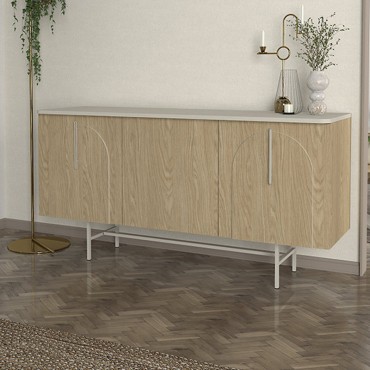 Μπουφές Rebel Megapap χρώμα rota oak - sandstone 150x45x76,5cm 1 τεμ.
