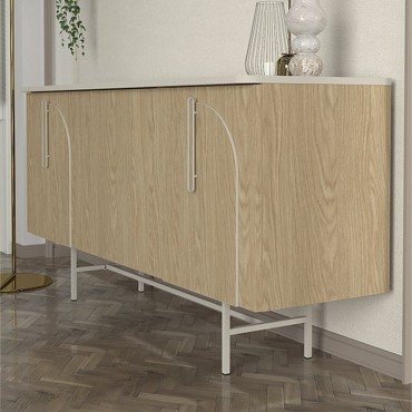 Μπουφές Rebel Megapap χρώμα rota oak - sandstone 150x45x76,5cm 1 τεμ.