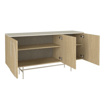 Μπουφές Rebel Megapap χρώμα rota oak - sandstone 150x45x76,5cm 1 τεμ.