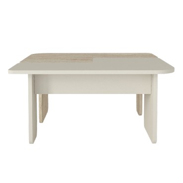 Τραπεζάκι σαλονιού σετ 2 τεμ. Sevilla Megapap χρώμα sandstone - travertine 75x75x37,4cm