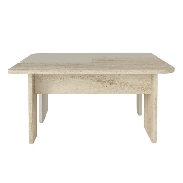 Τραπεζάκι σαλονιού σετ 2 τεμ. Sevilla Megapap χρώμα sandstone - travertine 75x75x37,4cm