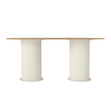 Τραπέζι Bohema Megapap χρώμα ivory - sepet oak 180x90x77,7cm 1 τεμ.