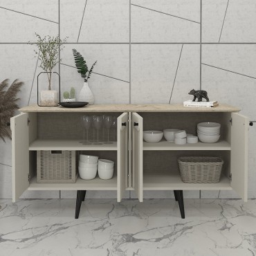Μπουφές Sevilla Megapap χρώμα sandstone - travertine 150x44,6x72,2cm 1 τεμ.