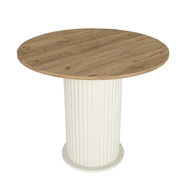 Τραπέζι Bohema Megapap χρώμα ivory - sepet oak 90x77,7cm 1 τεμ.