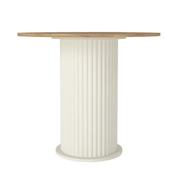 Τραπέζι Bohema Megapap χρώμα ivory - sepet oak 90x77,7cm 1 τεμ.
