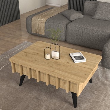 Τραπεζάκι σαλονιού Gemma Megapap χρώμα sepet oak 90x59,6x36,8cm 1 τεμ.