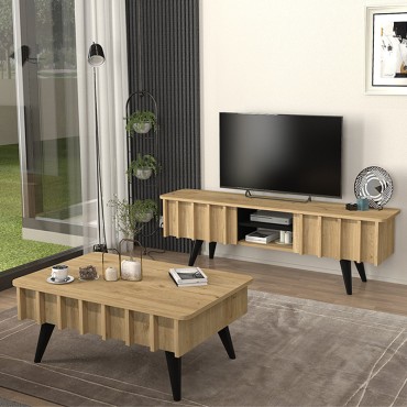 Τραπεζάκι σαλονιού Gemma Megapap χρώμα sepet oak 90x59,6x36,8cm 1 τεμ.