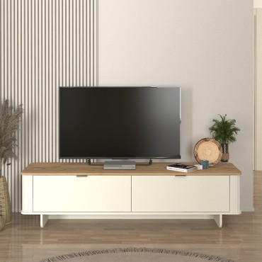 Έπιπλο τηλεόρασης Bohema Megapap χρώμα ivory - sepet oak 180x47x45,6cm 1 τεμ.