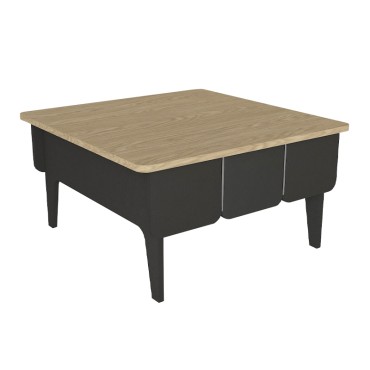 Τραπεζάκι σαλονιού Pedro Megapap χρώμα ανθρακί - rota oak 73,2x73,2x38,6cm 1 τεμ.