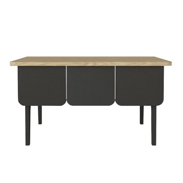 Τραπεζάκι σαλονιού Pedro Megapap χρώμα ανθρακί - rota oak 73,2x73,2x38,6cm 1 τεμ.