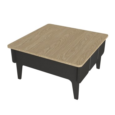 Τραπεζάκι σαλονιού Pedro Megapap χρώμα ανθρακί - rota oak 73,2x73,2x38,6cm 1 τεμ.