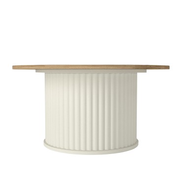 Τραπεζάκι σαλονιού Bohema Megapap χρώμα ivory - sepet oak 85x43,2cm 1 τεμ.