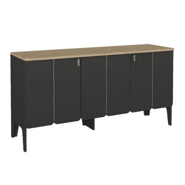 Μπουφές Pedro Megapap χρώμα ανθρακί - rota oak 150x45x75cm 1 τεμ.