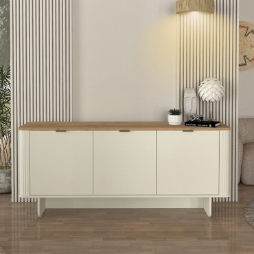 Μπουφές Bohema Megapap χρώμα ivory - sepet oak 180x47x76,6cm 1 τεμ.