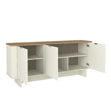 Μπουφές Bohema Megapap χρώμα ivory - sepet oak 180x47x76,6cm 1 τεμ.