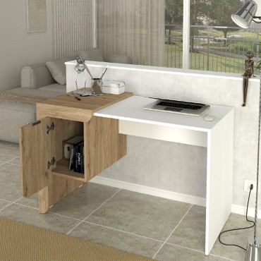 Γραφείο εργασίας Dario Megapap χρώμα sepet oak - λευκό 120x60x73,2cm 1 τεμ.