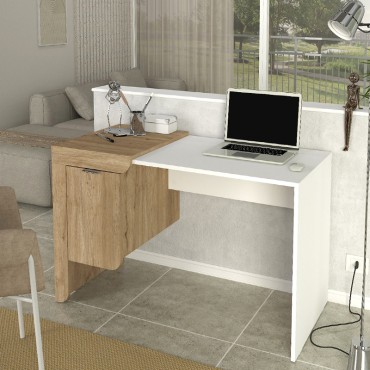 Γραφείο εργασίας Dario Megapap χρώμα sepet oak - λευκό 120x60x73,2cm 1 τεμ.