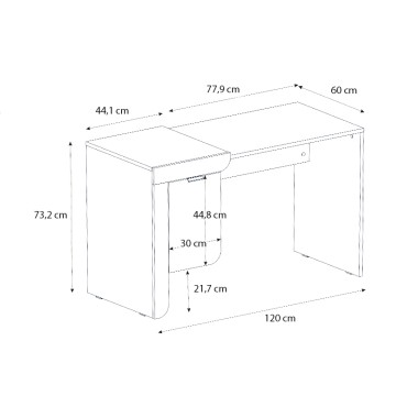 Γραφείο εργασίας Dario Megapap χρώμα sepet oak - λευκό 120x60x73,2cm 1 τεμ.