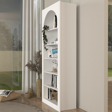 Βιβλιοθήκη Voila Megapap χρώμα λευκό 74x35x180cm 1 τεμ.