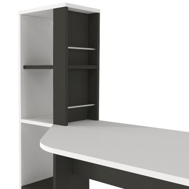 Γραφείο εργασίας Gemini Megapap χρώμα ανθρακί - λευκό 121,8x59,6x131,8cm 1 τεμ.