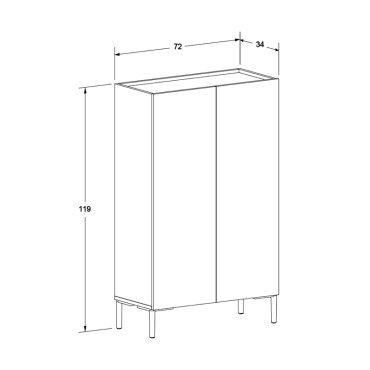 Παπουτσοθήκη - Ντουλάπι Pool Megapap χρώμα λευκό 72x34x119cm