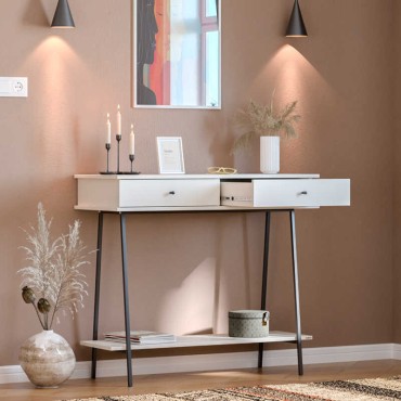 Κονσόλα Elite Megapap χρώμα λευκό του πάγου 100x40x88cm 1 τεμ.