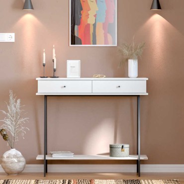 Κονσόλα Elite Megapap χρώμα λευκό του πάγου 100x40x88cm 1 τεμ.
