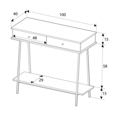 Κονσόλα Elite Megapap χρώμα λευκό του πάγου 100x40x88cm 1 τεμ.