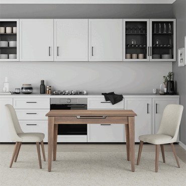 Τραπέζι Trendline Megapap επεκτεινόμενο χρώμα καρυδί 120/150x70x75cm 1 τεμ.