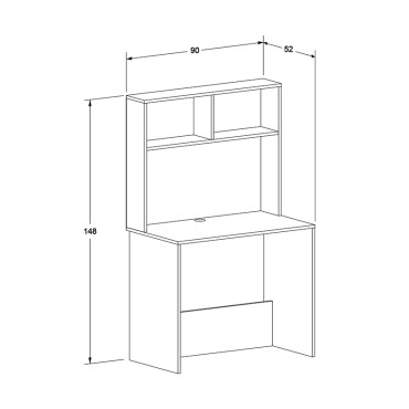 Γραφείο εργασίας Trendline Megapap χρώμα λευκό 90x52x148cm 1 τεμ.