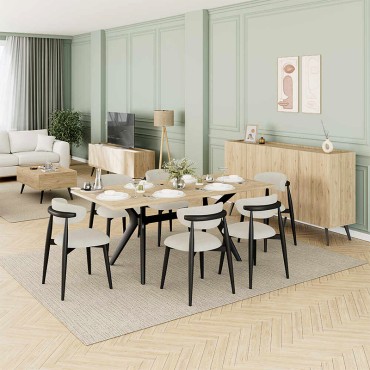 Τραπέζι Luna Megapap χρώμα florida oak 181x90x75cm 1 τεμ.