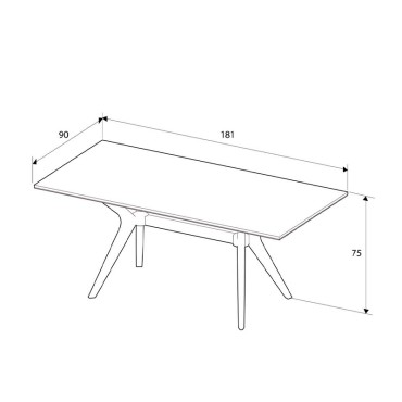 Τραπέζι Luna Megapap χρώμα florida oak 181x90x75cm 1 τεμ.