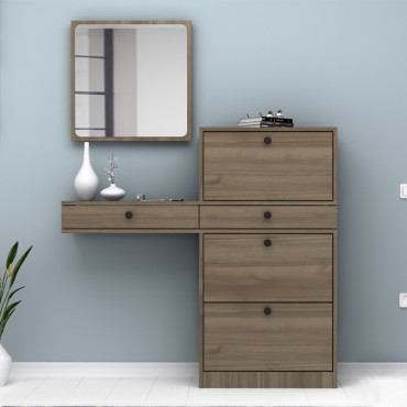 Έπιπλο εισόδου Pego Megapap χρώμα καρυδί 130x30x123,3cm 1 τεμ.