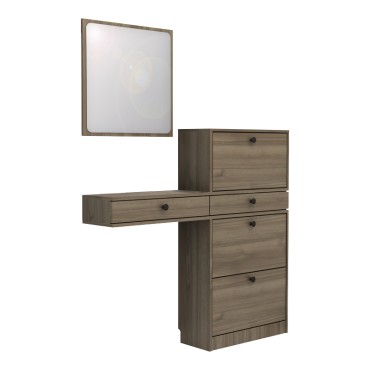 Έπιπλο εισόδου Pego Megapap χρώμα καρυδί 130x30x123,3cm 1 τεμ.