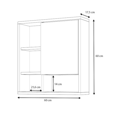 Καθρέπτης μπάνιου Demo Μegapap χρώμα λευκό 60x17,5x60cm 1 τεμ.