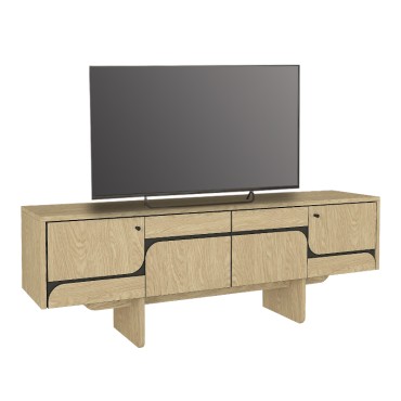 Έπιπλο τηλεόρασης Lava Megapap χρώμα rota oak - ανθρακί 150x35x51,3cm 1 τεμ.