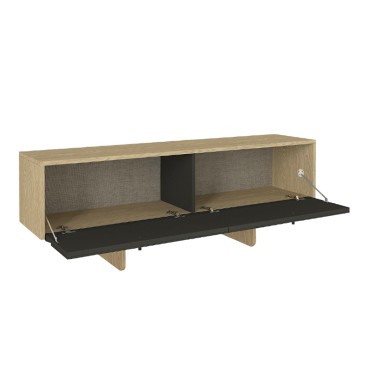 Έπιπλο τηλεόρασης Lava Megapap χρώμα rota oak - ανθρακί 150x35x51,3cm 1 τεμ.