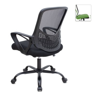 Καρέκλα γραφείου Freda Megapap με ύφασμα Mesh χρώμα μαύρο 65x65x90/100cm 1 τεμ.