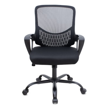 Καρέκλα γραφείου Freda Megapap με ύφασμα Mesh χρώμα μαύρο 65x65x90/100cm 1 τεμ.