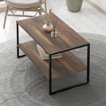 Τραπεζάκι σαλονιού Giza Megapap χρώμα rustic καρυδί 90,2x50,3x50,4cm 1 τεμ.