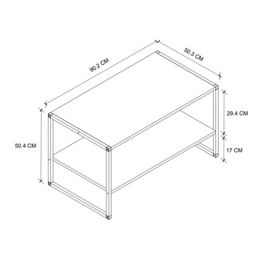 Τραπεζάκι σαλονιού Giza Megapap χρώμα rustic καρυδί 90,2x50,3x50,4cm 1 τεμ.