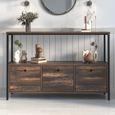 Μπουφές Mars Megapap χρώμα rustic καρυδί 122x36x80,1cm 1 τεμ.
