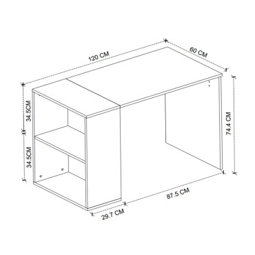 Γραφείο εργασίας Smyrna Megapap χρώμα λευκό 120x60x74,4cm 1 τεμ.