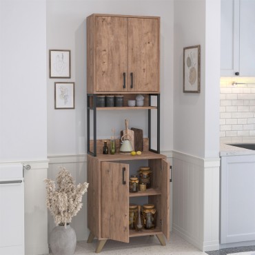 Έπιπλο κουζίνας Sedef Megapap χρώμα pine oak 61x40x202,1cm 1 τεμ.