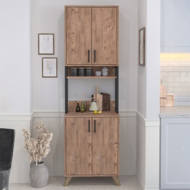 Έπιπλο κουζίνας Sedef Megapap χρώμα pine oak 61x40x202,1cm 1 τεμ.