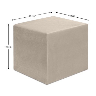 Σκαμπώ April Megapap βελούδινο χρώμα μπεζ 40x40x40cm 1 τεμ.