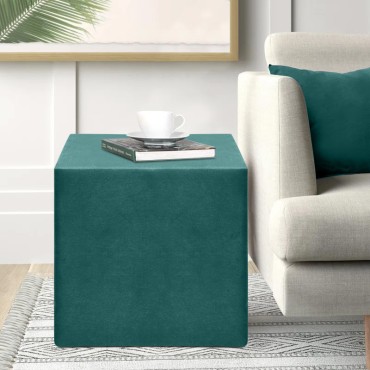 Σκαμπώ April Megapap βελούδινο χρώμα κυπαρρισί 40x40x40cm 1 τεμ.
