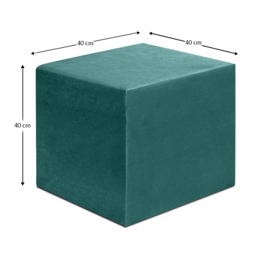 Σκαμπώ April Megapap βελούδινο χρώμα κυπαρρισί 40x40x40cm 1 τεμ.