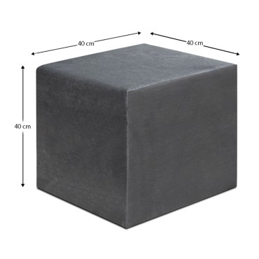 Σκαμπώ April Megapap βελούδινο χρώμα γκρι 40x40x40cm 1 τεμ.